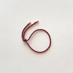 Adjustable Gold Plated Paracord Bracelet - Burgundy/Navy