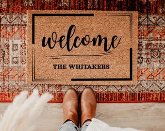 Felpudo de bienvenida, Felpudo personalizado, Felpudo personalizado, Ideas para regalos de boda, Regalos de inauguración, Regalos de cierre, Felpudo de bienvenida