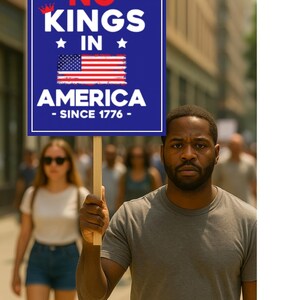 Cartel de protesta "No Kings In America", resistencia anti-Trump, póster de activista político, cartel de manifestación, póster de protesta "Resistir el fascismo"