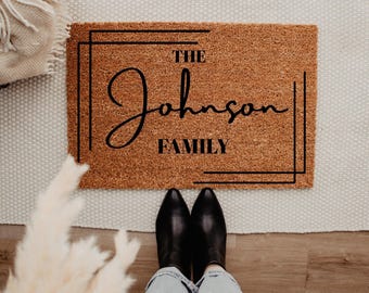 Coir Doormat Custom Welcome Mat for Weddings Real Estate Gifts Double Door Outdoor Rug