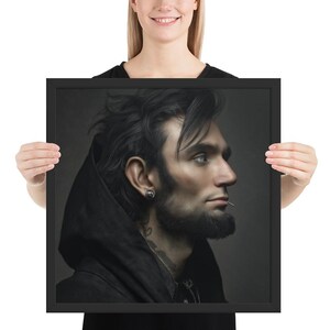 Stampa artistica di Emo Abraham Lincoln – Trasformazione di Scene Kid di Honest Abe in stile Dark Alt
