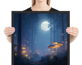 Enchanted Forest at Midnight – Mystical Fall Night Scene