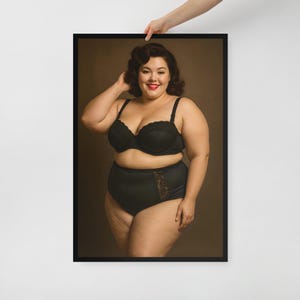 Chubby Rockabilly Pin Up Wall Art – Framed Poster Print – Bedroom or Man Cave – 3 Size Options