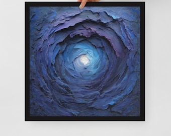 Third Eye Chakra Framed Art Print: Indigo Abstract Expressionism