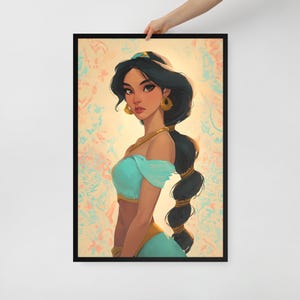Jasmine Disney Princess - Stampa artistica da parete con cornice - Camera da letto boho o regalo - 3 opzioni di dimensioni