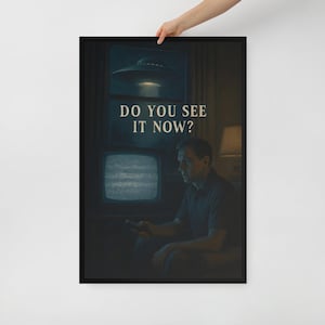 Alien Poster Wall Art – Framed Poster Print – Man Cave Decor, Sci-Fi Gift – 3 Size Options