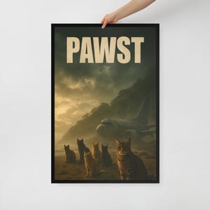Poster parodia di "Lost Poster Cat" con cornice - Decorazione TV misteriosa o regalo per la camera del dormitorio - 3 opzioni di dimensioni