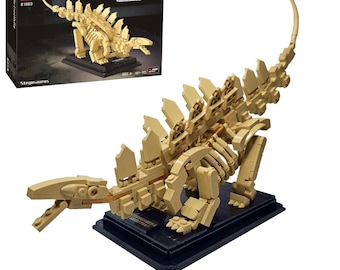 Stegosaurus Fossil Skeleton Model: 491-Piece Dinosaur Building Block Set