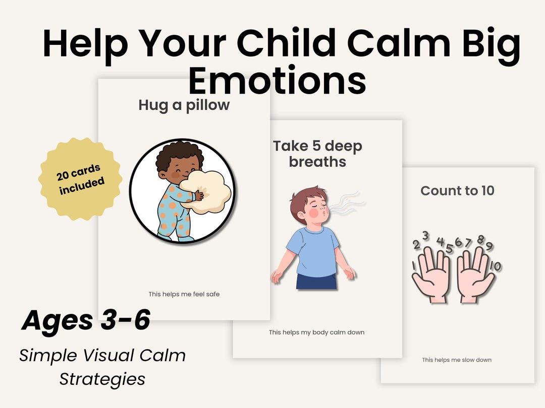 Calm Down Cards for Kids Ages 3–6, Emotional Regulation Cards, Toddler ...