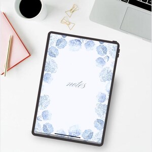 Digital Notebook for Goodnotes | Blue Floral Planner Template | Weekly Planner, Lined & Blank Pages | Instant Download