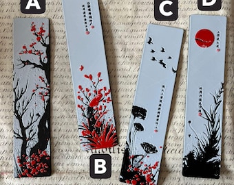 Lesezeichen - Rote Blüte - 3d gedruckt - Japanisch
