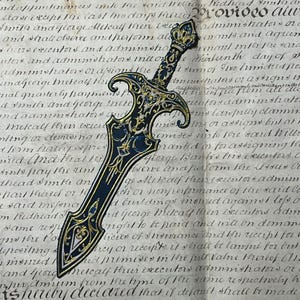 Bookmark - Noble Knight Sword - 3d printed with holographic back - Fantasy