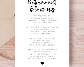 Retirement Blessing Printable Card, Christian Retirement Card, Religious Retirement Gift, Retirement Poem