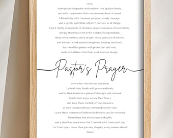 Prayer for Pastor | Pastor Thank You Gift | | Pastor Appreciation Gift | Gift for Pastor | Pastor Blessing