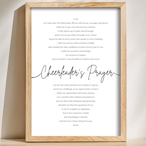 Cheerleader Gebet Printable | Cheerleader Geschenkideen | Christlicher Cheerleader Segen | Cheerleader Karte