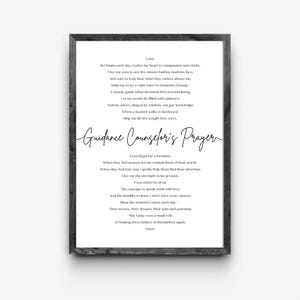 Guidance Counselor Prayer Wall Art Printable School Counselor Gift Office Decor for Counselors Inspirational Counselor Back to School Gift