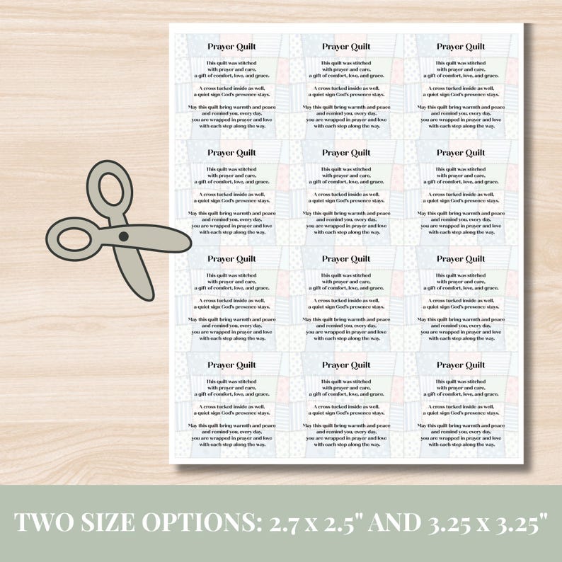 Pray Label Printable Printable Prayer Quilt Card | Pocket Prayer Quilt Poem Tags | Mini ...