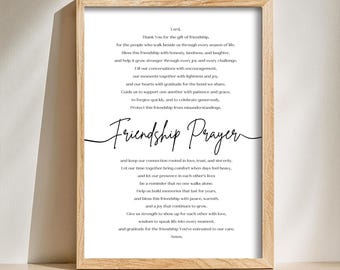 Freundschaft Gebet Printable | Bester Freund Geschenk | Christliche Freundschaft Wandkunst | Freund Ermutigung Geschenk | Christliches Geschenk für engen Freund