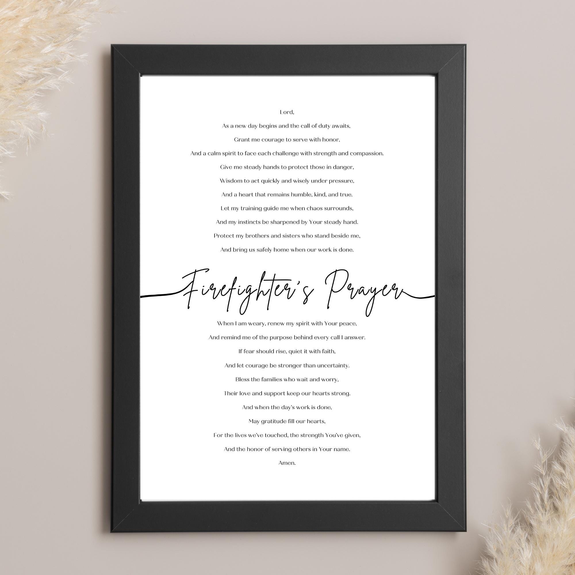 Firefighter's Prayer Printable Wall Art | A Fireman's Prayer ...