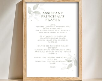 Preghiera stampabile per il vicepreside/Regalo di apprezzamento cristiano per i dirigenti scolastici