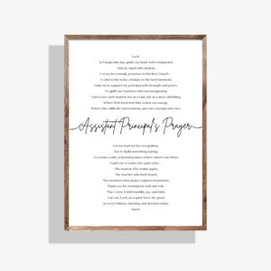 Assistant Principal Prayer Printable, Vice Principal gift for Assistant Principal Appreciation Gift School Administrator Gift Back to School