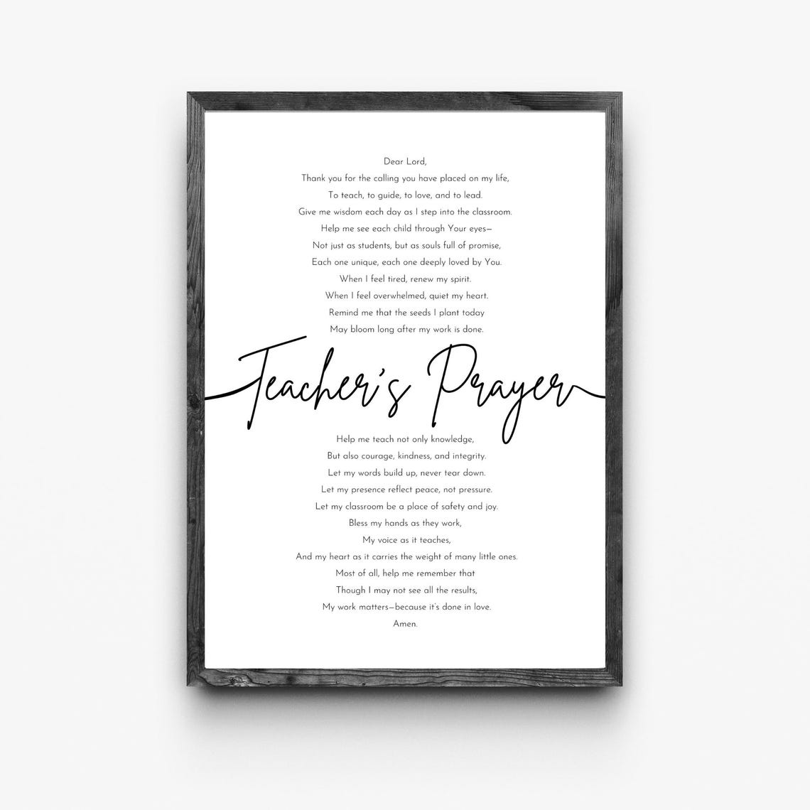 Teacher Prayer Printable Christian Teacher Gift Prayer for Teacher Wall ...