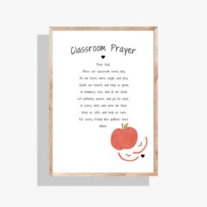 Catholic classroom prayer printable Catholic school wall art religious teacher gift faith based back to school decor printable prayer poster