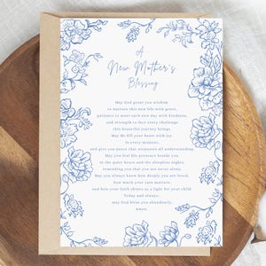 A New Mother's Blessing Prayer for New Mom Printable Christian New Mom Gift, Baby Shower Blessing, Faith-Based Mom Gift First Time Mom image 3