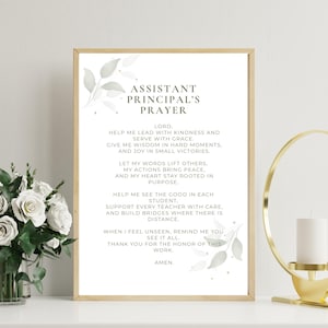 Assistant Principal Prayer Printable Christian Gift for Assistant Principal Faith-Based Back to School Appreciation Gift School Office Wall