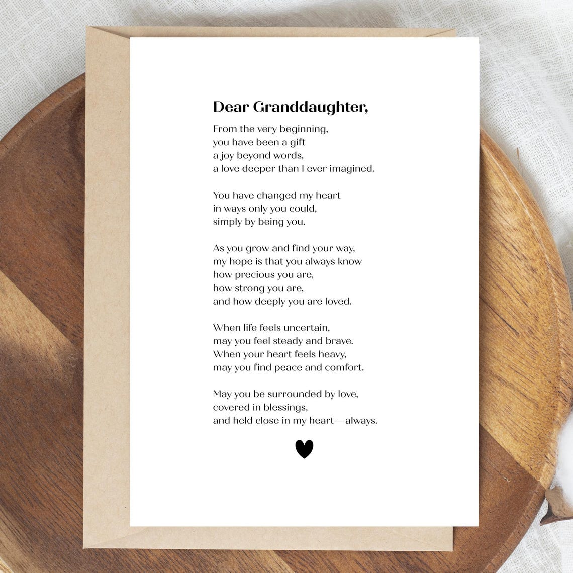 Dear Granddaughter Letter Printable Granddaughter Blessing Gift