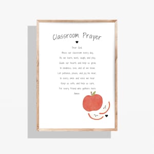 Classroom prayer printable wall art Christian classroom decor Classroom blessing School prayer poster teacher gift for classroom decor
