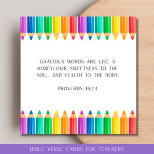 Teacher Scripture Cards Printable 4x4 Bible Verse Squares, Desk Blessings & Gift Tags, Back to School Teacher Appreciation Instant Download