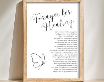 Oración para la sanación (imprimible) / Oración de sanación / Regalo cristiano para la recuperación / Oración para el consuelo / Regalo de sanación / Tarjeta de sanación / Poema de recuperación