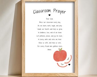 Classroom prayer printable wall art Christian classroom decor Classroom blessing School prayer poster teacher gift for classroom decor