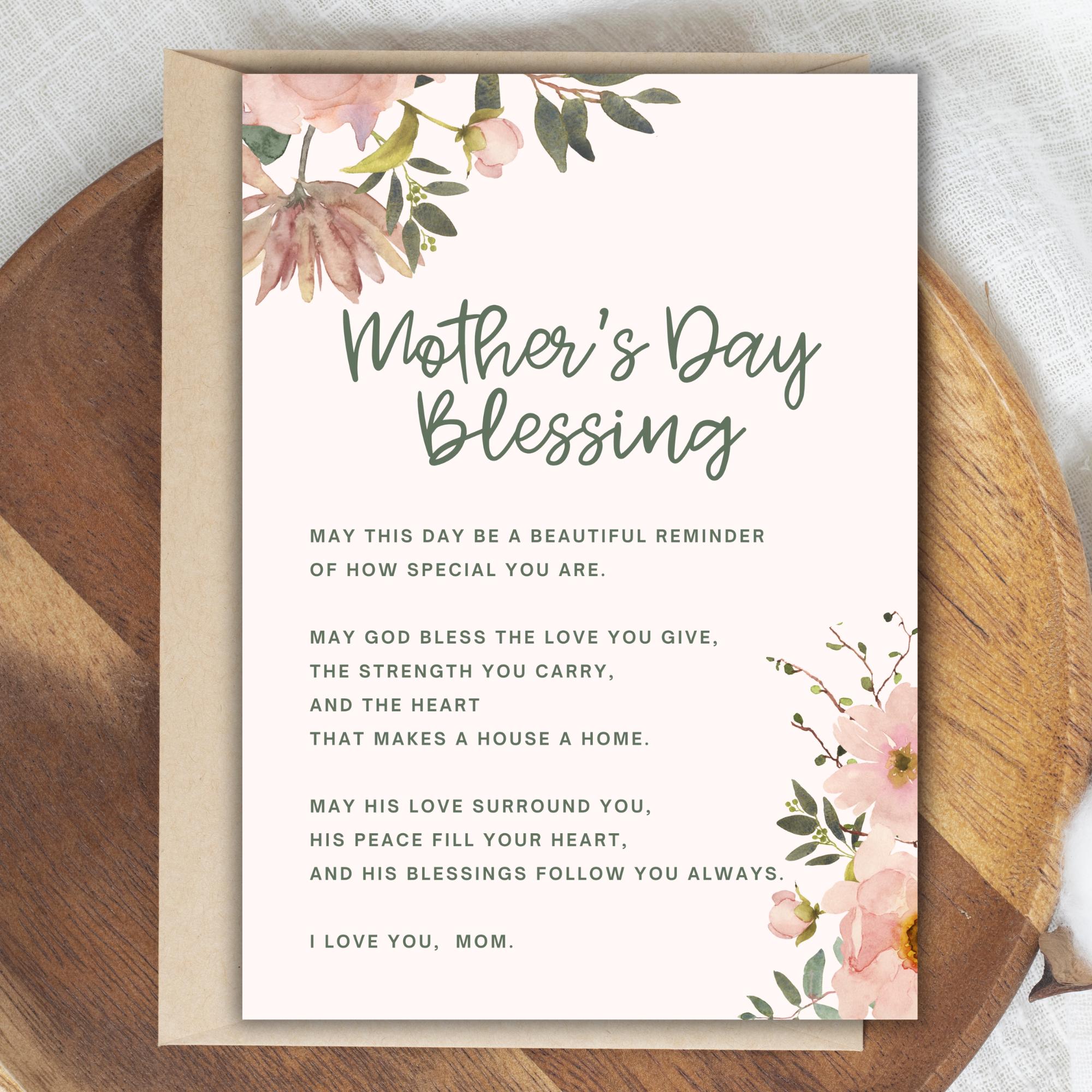 Printable Mother’s Day Card for Mom | Christian Mother’s Day Blessing ...