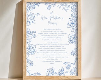 Ein Segensgebet einer neuen Mutter für neue Mutter druckbares christliches neues Muttergeschenk, Baby-Dusche-Segen, auf Glauben basierendes Muttergeschenk, erste Mal Mutter