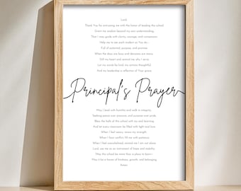 Principal prayer printable wall art Christian school principal gift faith-based school blessing religious principal poem Gift for Principals