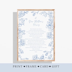 A New Mother's Blessing Prayer for New Mom Printable Christian New Mom Gift, Baby Shower Blessing, Faith-Based Mom Gift First Time Mom image 2