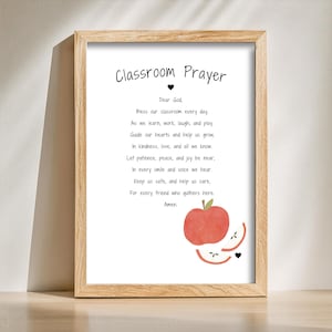 Classroom Prayer Printable | Christian School Wall Art | Teacher Blessing Poster