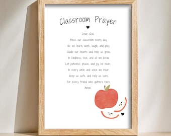 Classroom Prayer Printable | Christian School Wall Art | Teacher Blessing Poster