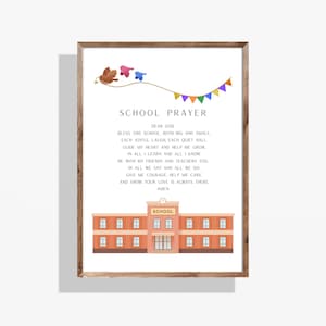 School Prayer Printable Wall Art, Back to School Prayer for Kids, Christian School Wall Art, School Faith Based Poster, Homeschool Decor