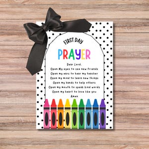 First Day of School Prayer, First Day Prayer Card, School Prayer, Christian School, Student back to school gift, INSTANT Digital Download