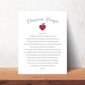 Prayer for Teachers Wall Art | Classroom Prayer | School Prayer | Faith Based Teacher Gift | Printable Back to School Decor