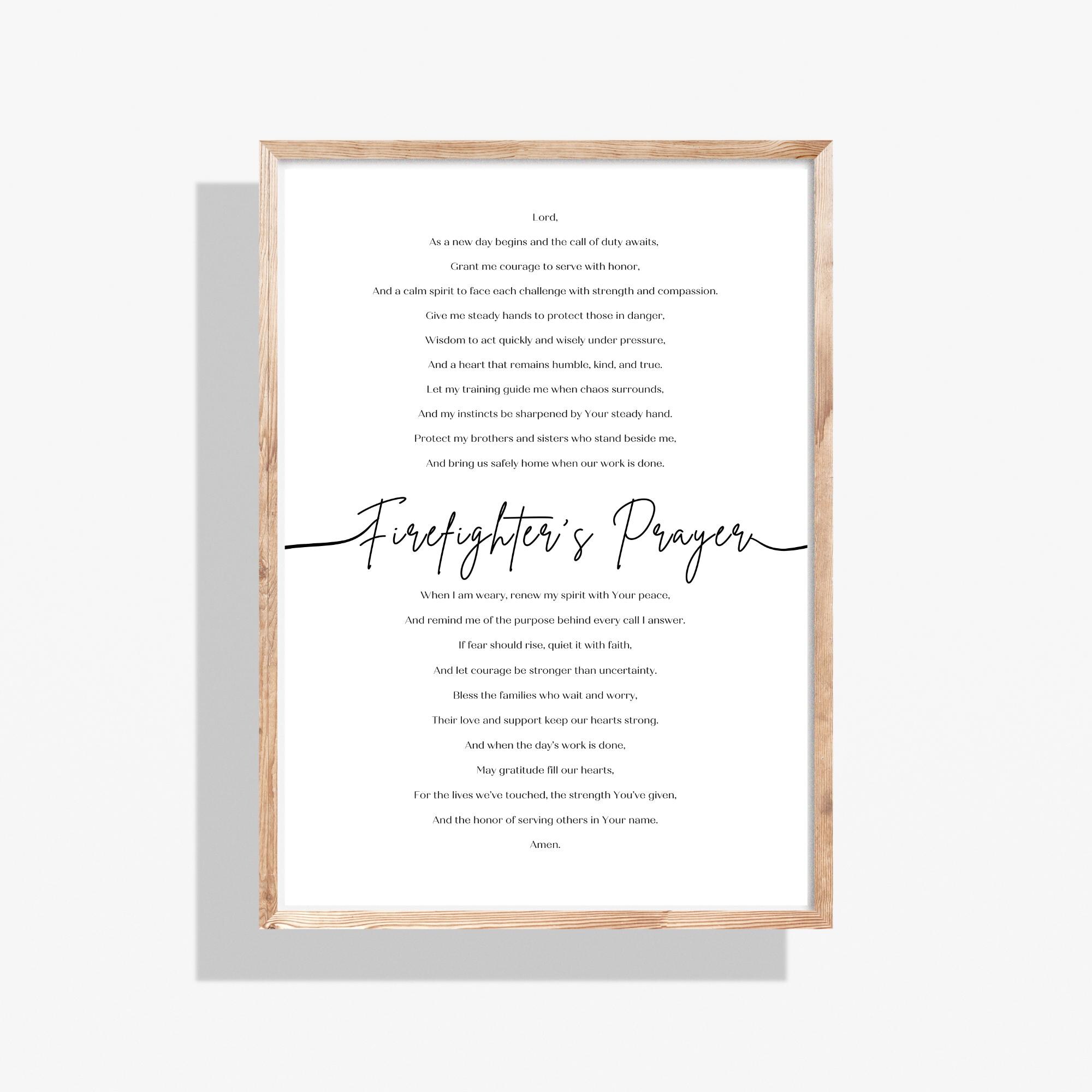 Firefighter's Prayer Printable Wall Art | A Fireman's Prayer ...