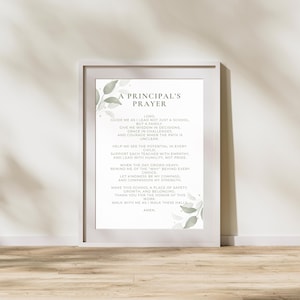 Thank you print for Principal, Printable gift for Principal, Principal Appreciation Day, Principal prayer art, Back to school gift, instant