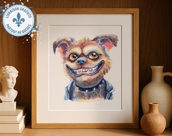 Funny Dog Art Print | Whimsical Dog Wall Decor | Colorful Animal Art | Dog Lover Gift