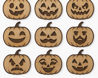 Halloween pompoengezicht ornamenten collectie