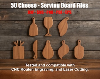 50 kaasplank CNC lasergesneden sjablonen (digitale download - svg, dxf, pdf)