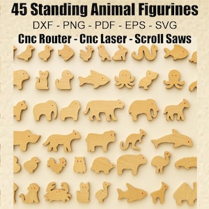 2D standing wooden elephant figurine - CNC router template (DXF file