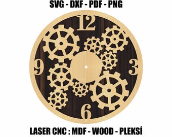 Industrieel tandwielklokontwerp voor lasersnijden